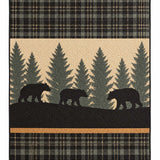 Black Bear Forest Plaid Quilted 3-Piece Bedding Set