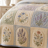 Wildflower Quilted 3-Piece Bedding Set – Classic Americana Quilted Bedding With Matching Pillow Shams