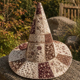 H.PAI Vintage Floral Patchwork Handcrafted Quilted Witch Hat