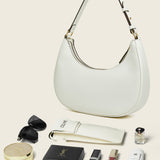 Hpai Crescent Bag In Leather - Ivory