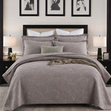 Leaf Texture Quilted 3-Piece Bedding Set