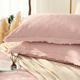 Soft Ruffled Trim Quilted 3‑Piece Bedding Set
