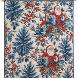 Vintage Blue Santa Christmas Quilted 3-Piece Bedding Set