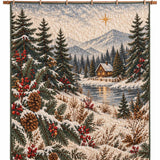 Winter Cottage Pine Forest Quilted 3-Piece Bedding Set