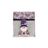 Purple Sequin Christmas Chair Back Covers, Gnome Snowman Reindeer Xmas Dining Chair Slipcovers