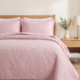 Damask Quilted 3-Piece Bedding Set