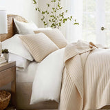 3-Piece Stripe Stitch Quilted Coverlet Set