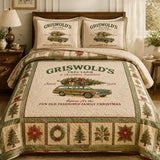 Christmas Tree Farm Vintage Quilted 3-Piece Bedding Set