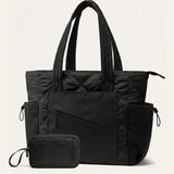 2Pcs Quilted Puffer Tote Bag