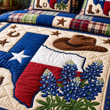 H.PAI Texas Western Quilted 3-Piece Bedding Set – Luxury Quilted Bedding with Matching Pillow Shams