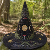 H.PAI Dark Forest Mushroom Witchcore Handcrafted Quilted Witch Hat