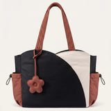 Quilted Color-Block Tote Shoulder Bag