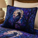 H.PAI Raven Moonlit Forest Quilted 3-Piece Bedding Set