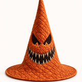 Grinning Demon Halloween Gothic Handcrafted Quilted Witch Hat