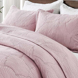 Leaf Texture Quilted 3-Piece Bedding Set