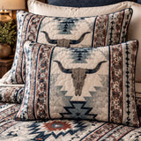 Western Longhorn Cow Skull Quilted 3-Piece Bedding Set