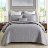 Leaf Texture Quilted 3-Piece Bedding Set