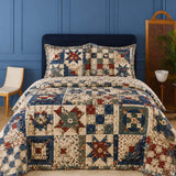 H.PAI Vintage Patchwork Quilted 3-Piece Bedding Set – Classic Americana Quilted Bedding With Matching Pillow Shams