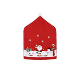 Santa Hat Style Christmas Chair Back Covers, Santa & Snowman Printed Xmas Dining Chair Slipcovers