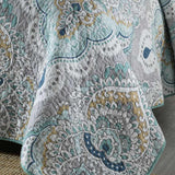 Bohemian Mandala Floral Print Quilted 3‑Piece Bedding Set