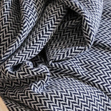 Classic Herringbone Cotton Throw Blanket