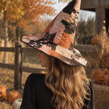 H.PAI Cute Halloween Patchwork Handcrafted Quilted Witch Hat