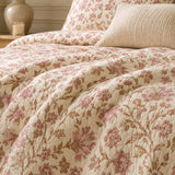 H.PAI Blush Wildflower Garden Quilted 3-Piece Bedding Set