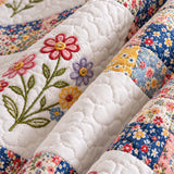 Wildflower Cottage Patchwork Quilted 3-Piece Bedding Set