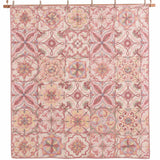 Pink Mediterranean Floral Tile Quilted 3-Piece Bedding Set