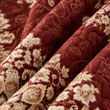 Vintage Burgundy Floral Medallion Quilted 3-Piece Bedding Set