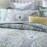 Bohemian Mandala Floral Print Quilted 3‑Piece Bedding Set
