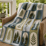 Pacific Northwest Forest Quilted Blanket