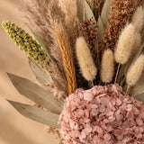 Blush Pink Hydrangea Pampas Dried Flower Bouquet