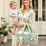 Plush Nursery Organizer Tote Bag - Lily Green