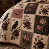 H.PAI Raven Rose Moonlight Quilted 3-Piece Bedding Set