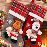 Festive Christmas Character Plaid Stockings