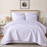 Leaf Texture Quilted 3-Piece Bedding Set