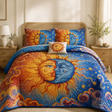 Sun Moon Celestial Dream Quilted 3-Piece Bedding Set