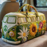 Hippie Van  Quilted Duffle Bag