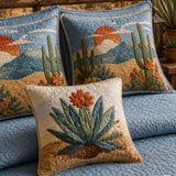 H.PAI Desert Horse Landscape Quilted 3-Piece Bedding Set – Western Inspired Quilted Bedding with Matching Pillow Shams