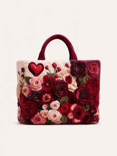 Love Rose Quilted Tote Bag