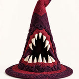 Fanged Monster Gothic Handcrafted Quilted Witch Hat