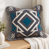 Western Geometric Fringe Knitted Pillow Cover