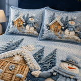 Silent Snow Eve 3‑Piece Quilted Bedding Set