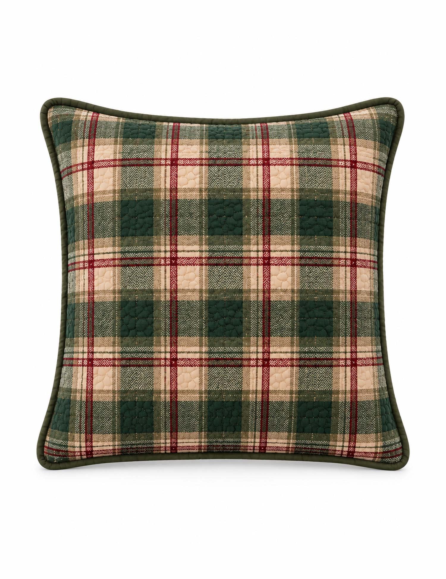 Winter Cabin & Plaid Christmas Quilted Pillow Covers 2-Piece Set