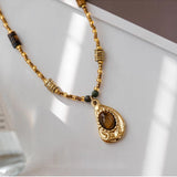 Vintage natural tiger eye necklace