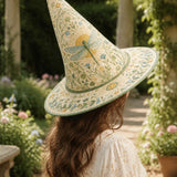H.PAI Dragonfly Garden Vintage Fairy Handcrafted Quilted Witch Hat
