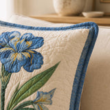 H.PAI Blue Blossom Quilted Pillow Case