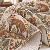 Woodland Deer Botanical Quilted 3-Piece Bedding Set