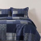 Indigo Heritage Patchwork Quilted 3-Piece Bedding Set